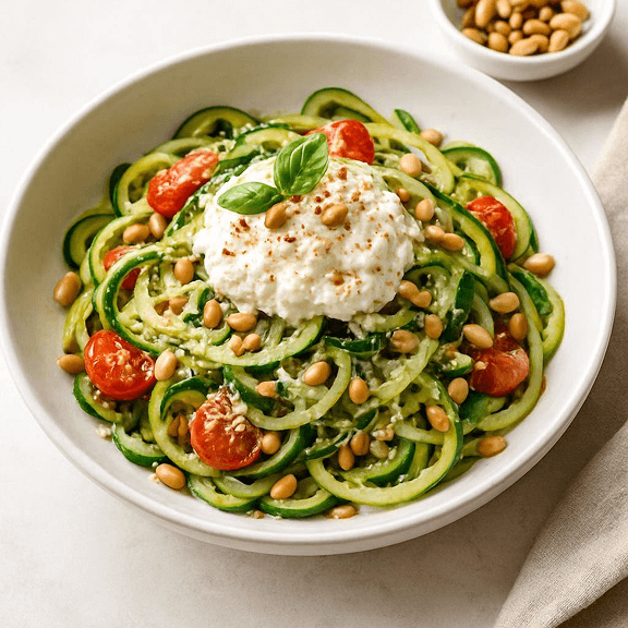 Zoodles with Ricotta and Pine Nuts